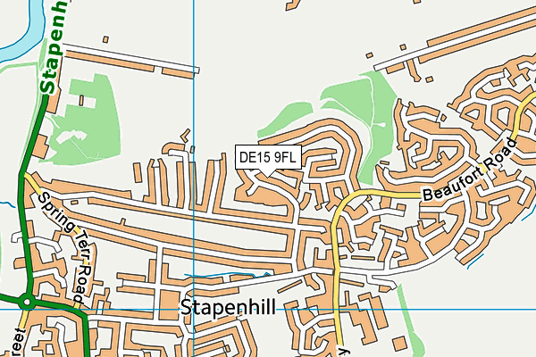 DE15 9FL map - OS VectorMap District (Ordnance Survey)