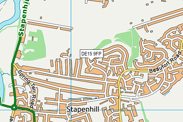 DE15 9FP map - OS VectorMap District (Ordnance Survey)
