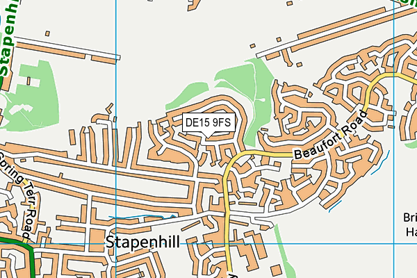 DE15 9FS map - OS VectorMap District (Ordnance Survey)
