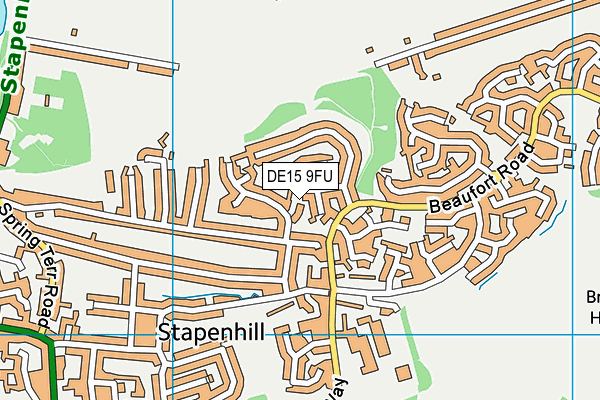 DE15 9FU map - OS VectorMap District (Ordnance Survey)