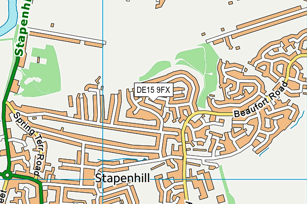 DE15 9FX map - OS VectorMap District (Ordnance Survey)