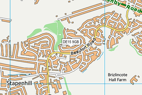 DE15 9GB map - OS VectorMap District (Ordnance Survey)