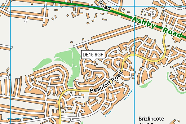 DE15 9GF map - OS VectorMap District (Ordnance Survey)