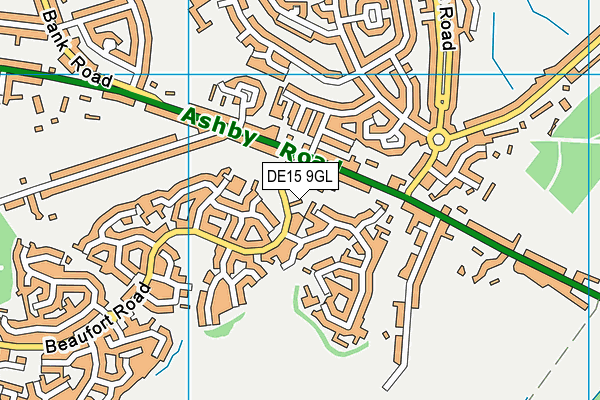 DE15 9GL map - OS VectorMap District (Ordnance Survey)