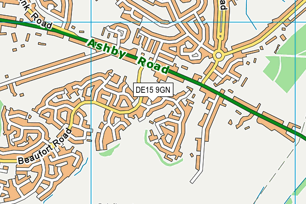 DE15 9GN map - OS VectorMap District (Ordnance Survey)