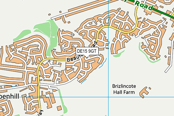 DE15 9GT map - OS VectorMap District (Ordnance Survey)