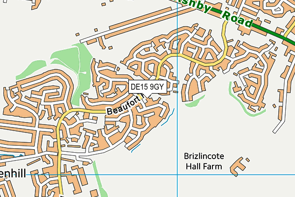 DE15 9GY map - OS VectorMap District (Ordnance Survey)