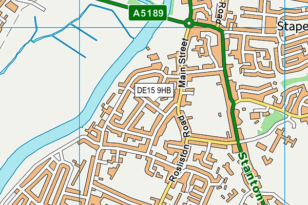 DE15 9HB map - OS VectorMap District (Ordnance Survey)
