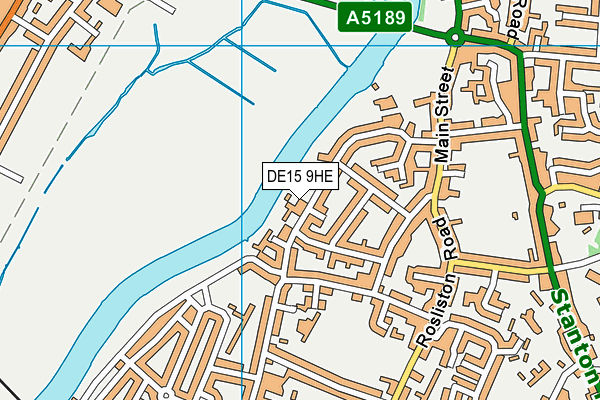 DE15 9HE map - OS VectorMap District (Ordnance Survey)