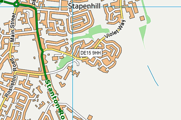 DE15 9HH map - OS VectorMap District (Ordnance Survey)