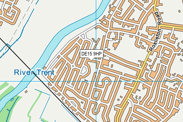 DE15 9HP map - OS VectorMap District (Ordnance Survey)