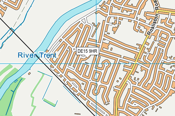 DE15 9HR map - OS VectorMap District (Ordnance Survey)