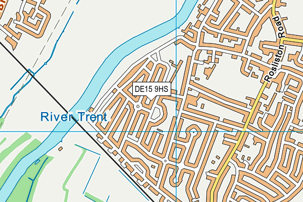 DE15 9HS map - OS VectorMap District (Ordnance Survey)