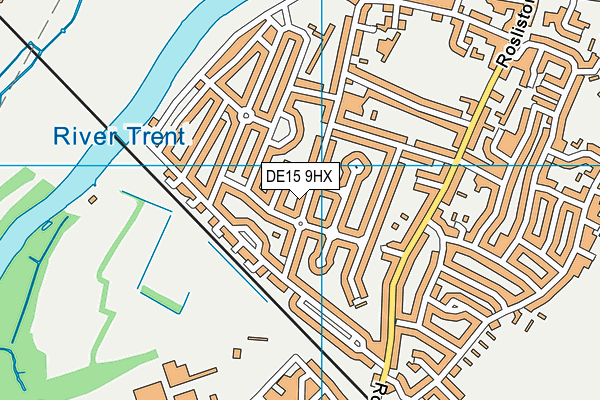 DE15 9HX map - OS VectorMap District (Ordnance Survey)