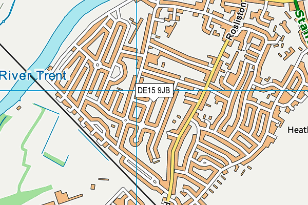 DE15 9JB map - OS VectorMap District (Ordnance Survey)