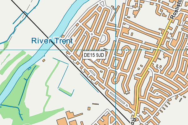 DE15 9JD map - OS VectorMap District (Ordnance Survey)