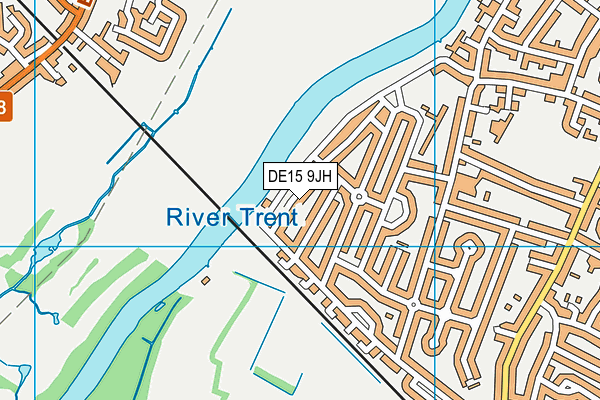 DE15 9JH map - OS VectorMap District (Ordnance Survey)