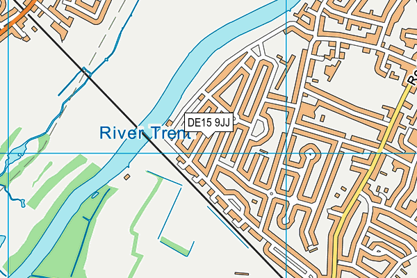 DE15 9JJ map - OS VectorMap District (Ordnance Survey)