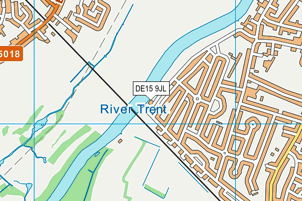 DE15 9JL map - OS VectorMap District (Ordnance Survey)