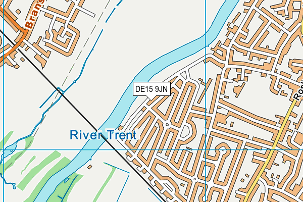 DE15 9JN map - OS VectorMap District (Ordnance Survey)