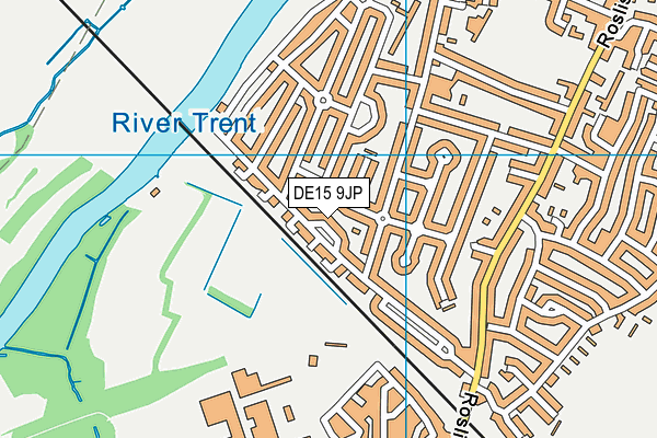 DE15 9JP map - OS VectorMap District (Ordnance Survey)