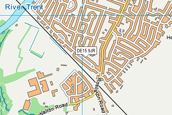 DE15 9JR map - OS VectorMap District (Ordnance Survey)