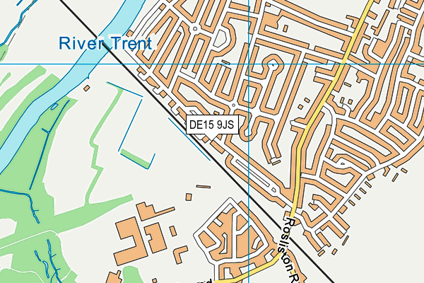 DE15 9JS map - OS VectorMap District (Ordnance Survey)