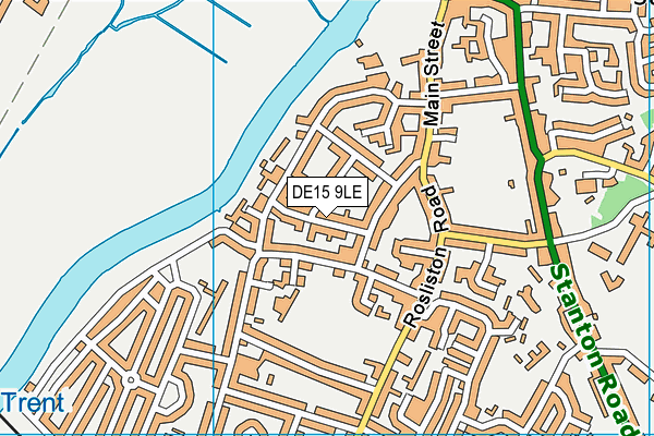 DE15 9LE map - OS VectorMap District (Ordnance Survey)