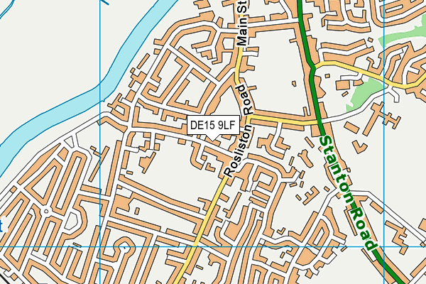 DE15 9LF map - OS VectorMap District (Ordnance Survey)