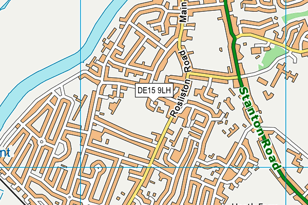 DE15 9LH map - OS VectorMap District (Ordnance Survey)