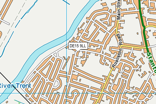 DE15 9LL map - OS VectorMap District (Ordnance Survey)