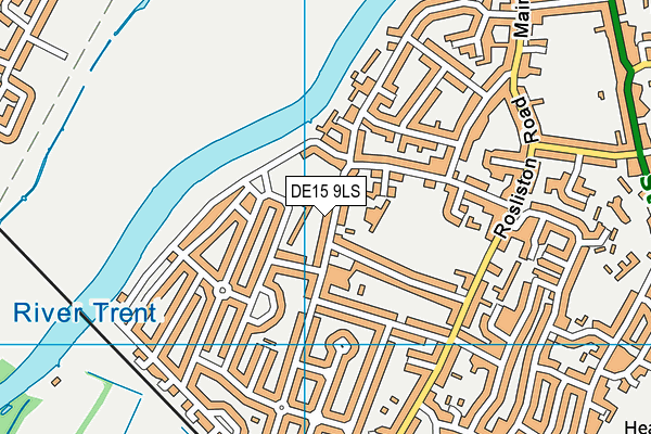 DE15 9LS map - OS VectorMap District (Ordnance Survey)