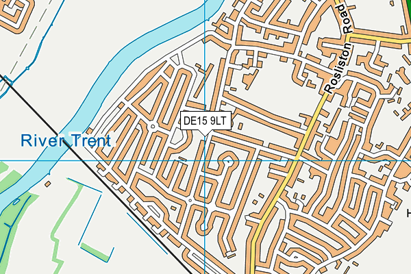 DE15 9LT map - OS VectorMap District (Ordnance Survey)