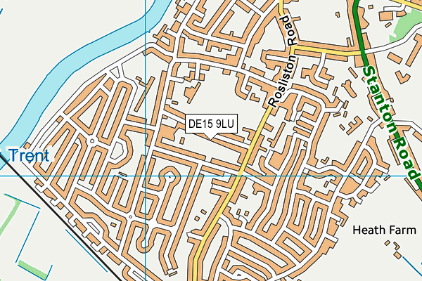 DE15 9LU map - OS VectorMap District (Ordnance Survey)