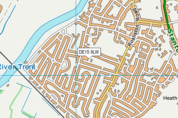 DE15 9LW map - OS VectorMap District (Ordnance Survey)
