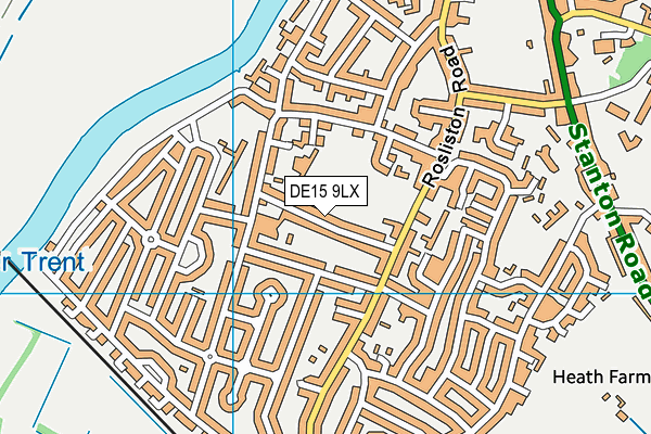 DE15 9LX map - OS VectorMap District (Ordnance Survey)