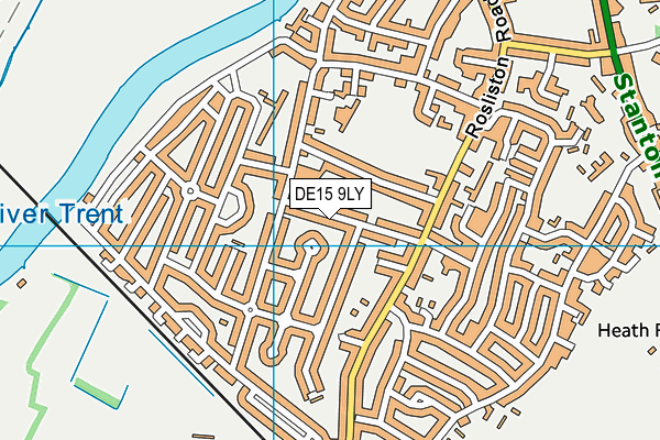 DE15 9LY map - OS VectorMap District (Ordnance Survey)