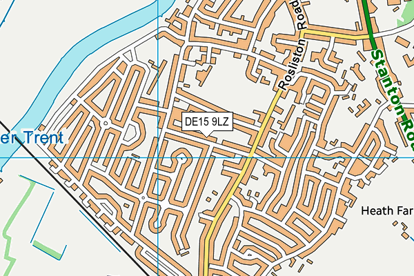 DE15 9LZ map - OS VectorMap District (Ordnance Survey)
