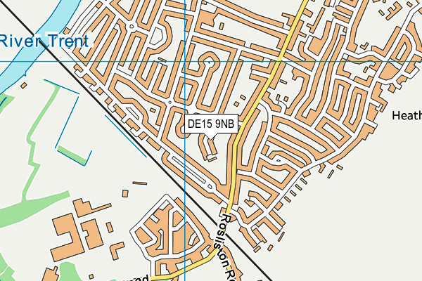 DE15 9NB map - OS VectorMap District (Ordnance Survey)