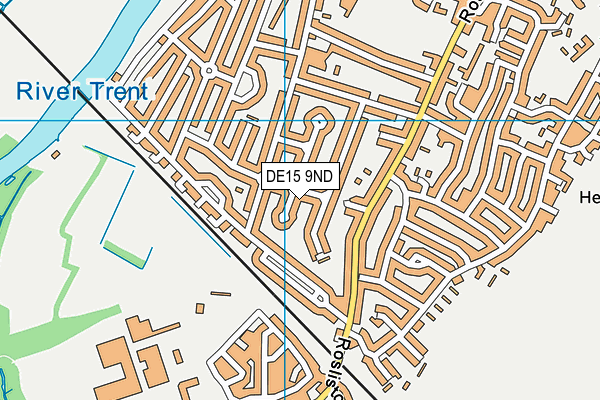 DE15 9ND map - OS VectorMap District (Ordnance Survey)