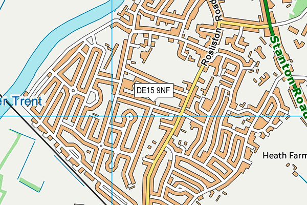 DE15 9NF map - OS VectorMap District (Ordnance Survey)