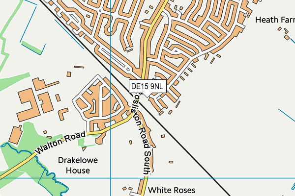 DE15 9NL map - OS VectorMap District (Ordnance Survey)