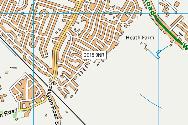 DE15 9NR map - OS VectorMap District (Ordnance Survey)