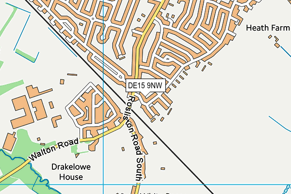 DE15 9NW map - OS VectorMap District (Ordnance Survey)