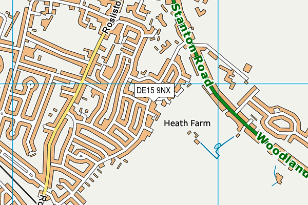 Edge Hill Academy map (DE15 9NX) - OS VectorMap District (Ordnance Survey)