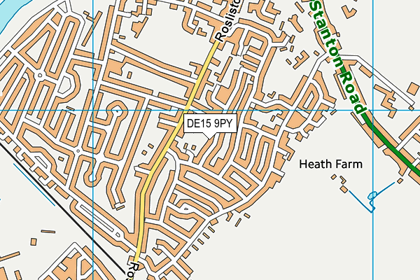 DE15 9PY map - OS VectorMap District (Ordnance Survey)