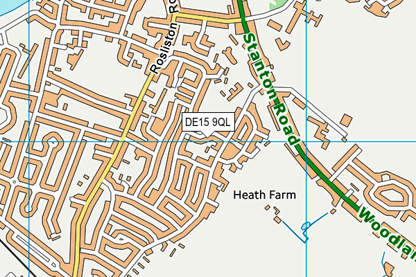 DE15 9QL map - OS VectorMap District (Ordnance Survey)