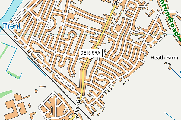 DE15 9RA map - OS VectorMap District (Ordnance Survey)
