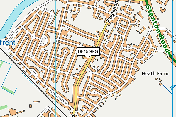 DE15 9RG map - OS VectorMap District (Ordnance Survey)