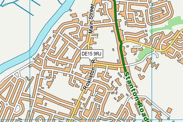 DE15 9RJ map - OS VectorMap District (Ordnance Survey)